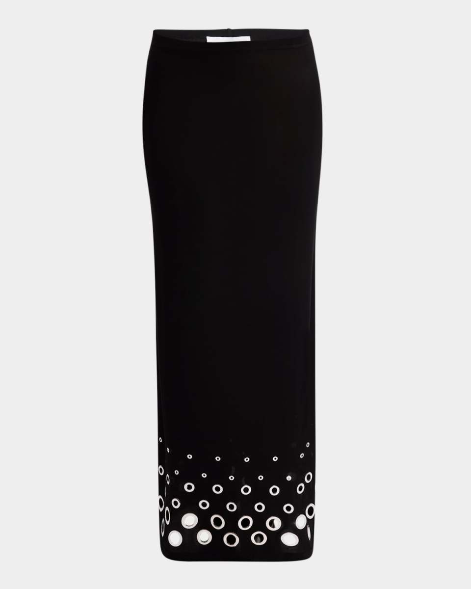 Grommet Maxi Skirt